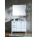 43" Inch Beckford Series Right Offset Rectangular Single Sink Bathroom Vanity Set In White With Carrara White Marble Countertop No Mirror - B07DHRHXK2
